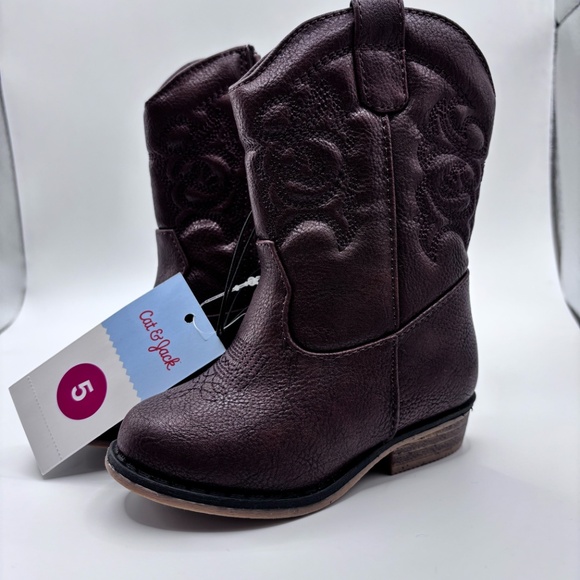 Cat & Jack, Size 5 Cognac Brown Toddler Girl boots - Picture 3 of 13